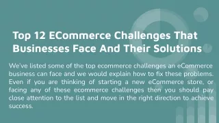 Top 12 E-commerce Challenges and Their Solutions