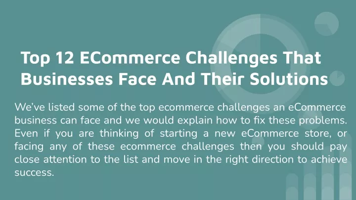 top 12 ecommerce challenges that businesses face