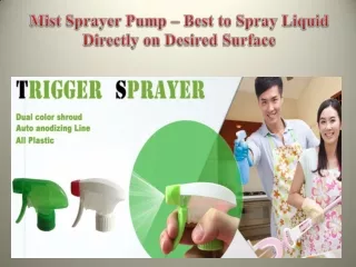 Mist Sprayer Pump  Best to Spray Liquid Directly on Desired Surface