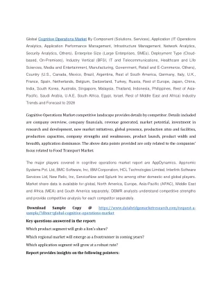 global cognitive operations market by component