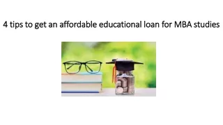 4 tips to get an affordable educational loan for MBA studies