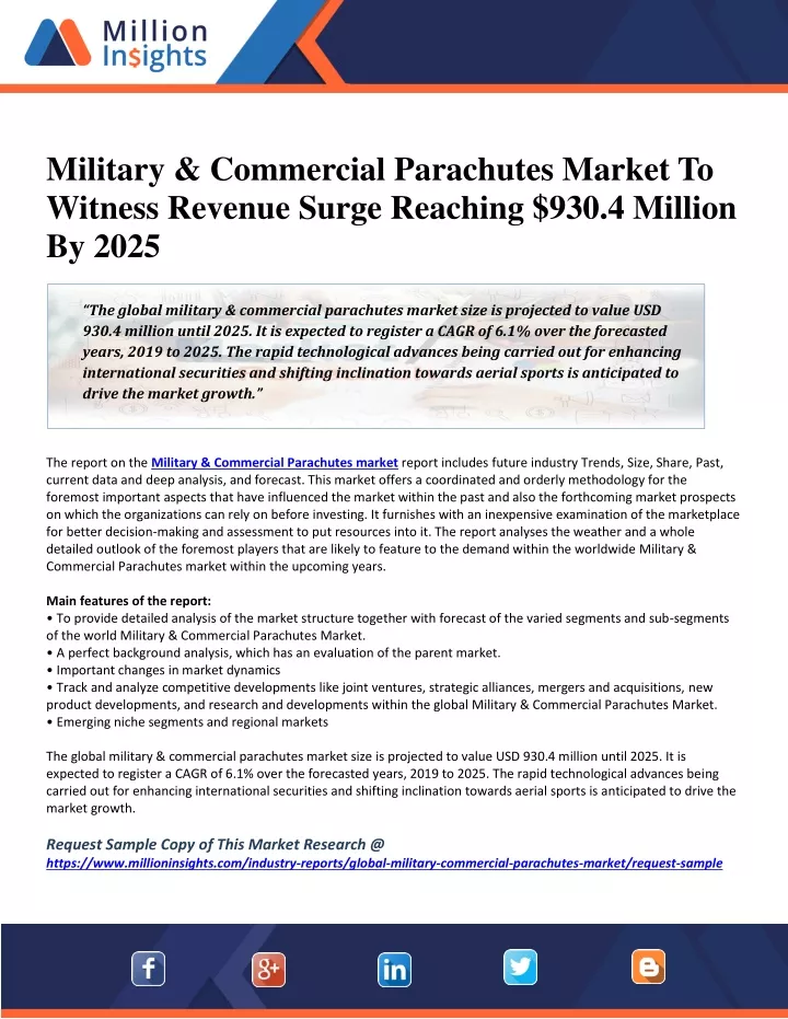 military commercial parachutes market to witness