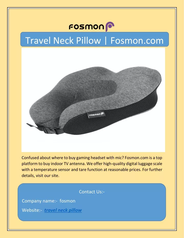 travel neck pillow fosmon com