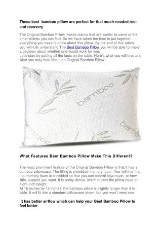 these best bamboo pillow are perfect for that