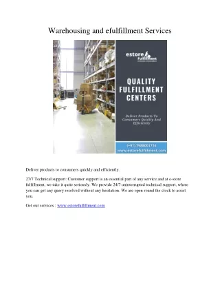 warehousing and efulfillment services