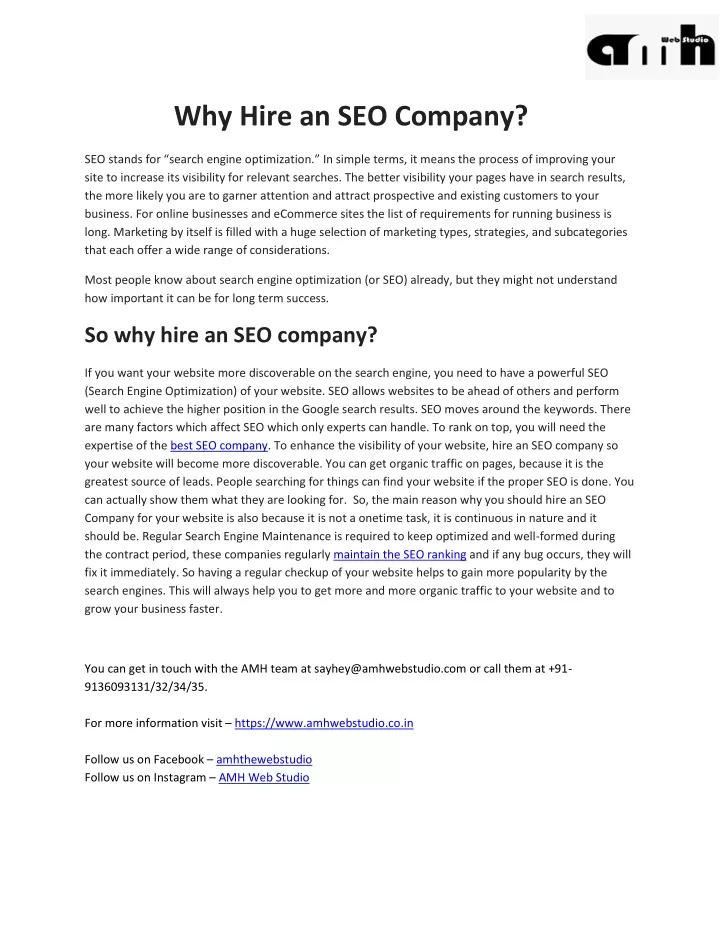 why hire an seo company