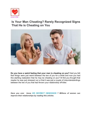 Is Your Man Cheating_ Rarely Recognized Signs That He is Cheating on You