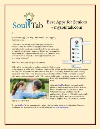best apps for seniors mysoultab com