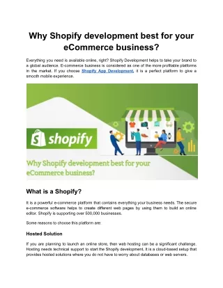 Why Shopify development best for your eCommerce business