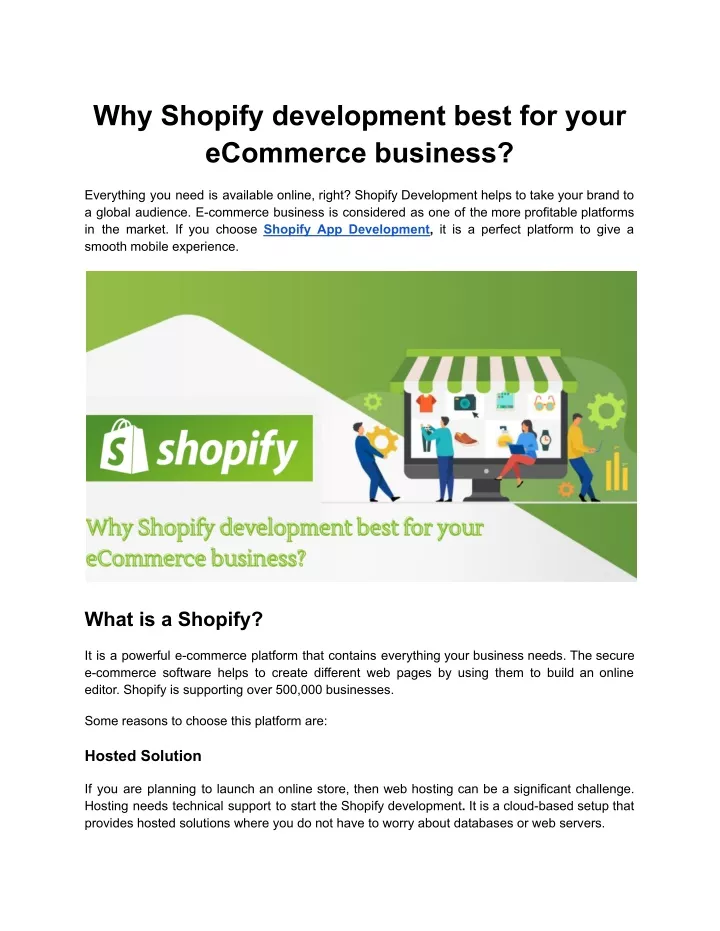 why shopify development best for your ecommerce