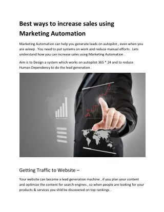 Best ways to increase sales using Marketing Automation