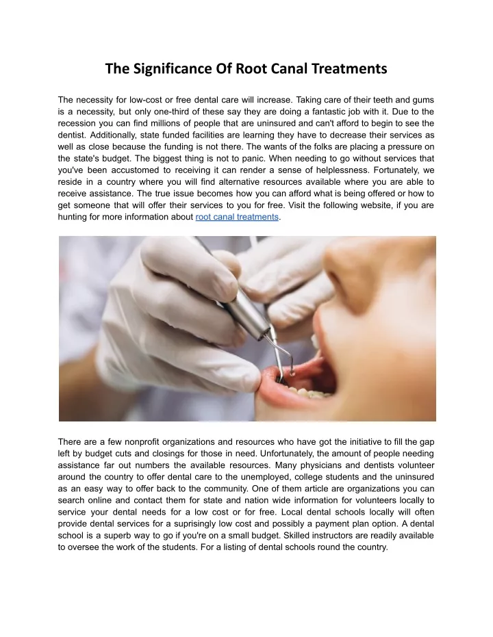 the significance of root canal treatments