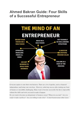ahmed bakran guide four skills of a successful