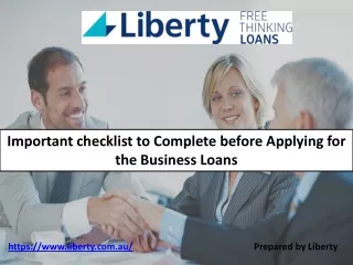 Important checklist to Complete before Applying for the Business Loans