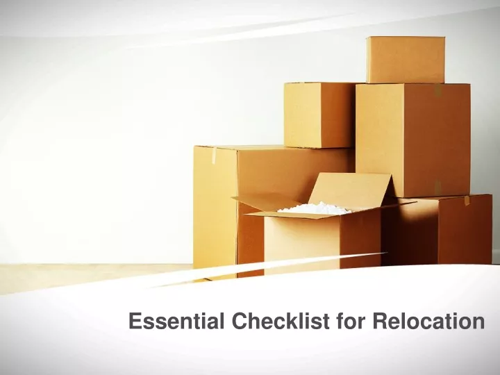 essential checklist for relocation