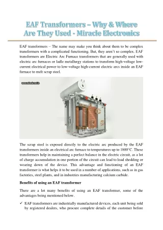 eaf transformers the name may make you think