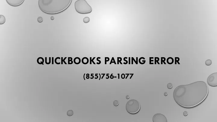 quickbooks parsing error