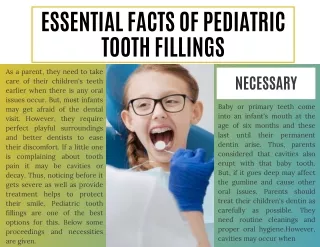 Essential Facts of Pediatric Tooth Fillings