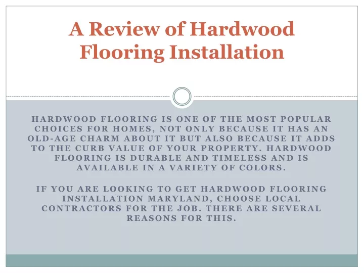 a review of hardwood flooring installation