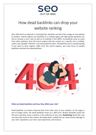 howdeadbacklinkscandropyour websiteranking