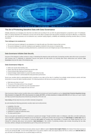 The Art of Protecting Sensitive Data with Data Governance
