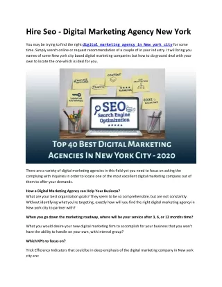 Hire Seo - Digital Marketing Agency New York