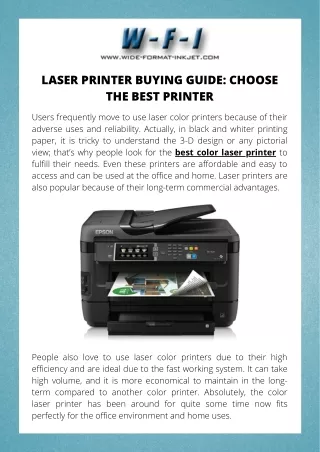 Laser Printer Buying Guide Choose the Best Printer