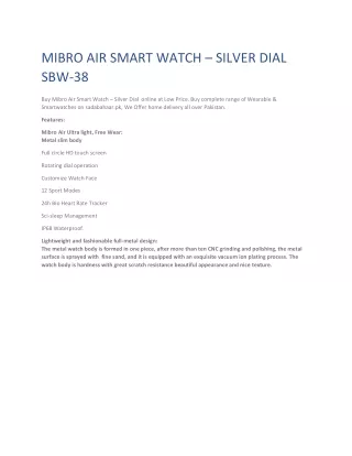 mibro air smart watch silver dial