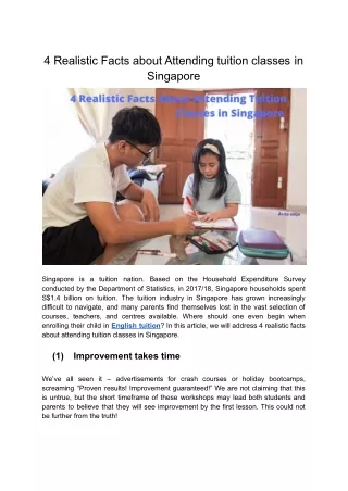 4 realistic facts about attending tuition classes