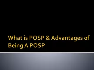 what is posp advantages of being a posp