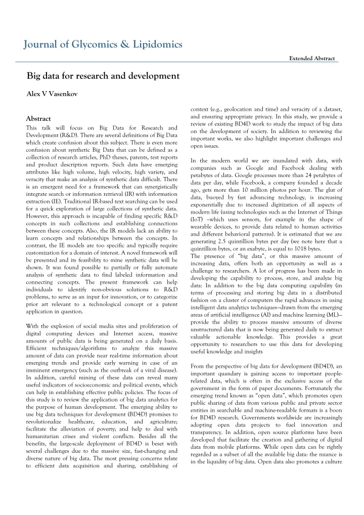 journal of glycomics lipidomics