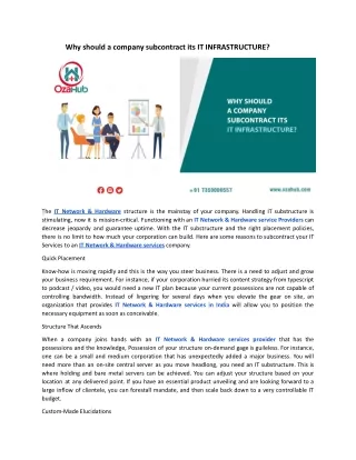 why should a company subcontract