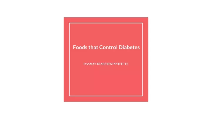foods that control diabetes