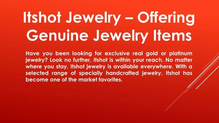 itshot jewelry offering genuine jewelry items