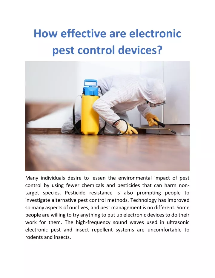 how effective are electronic pest control devices