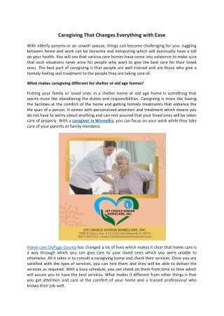 caregiving that changes everything with ease