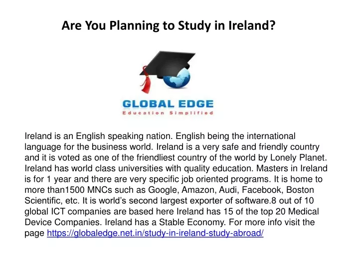 are you planning to study in ireland