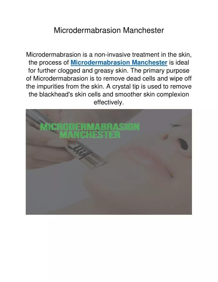 microdermabrasion manchester