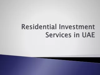 Residential Investment Services in UAE