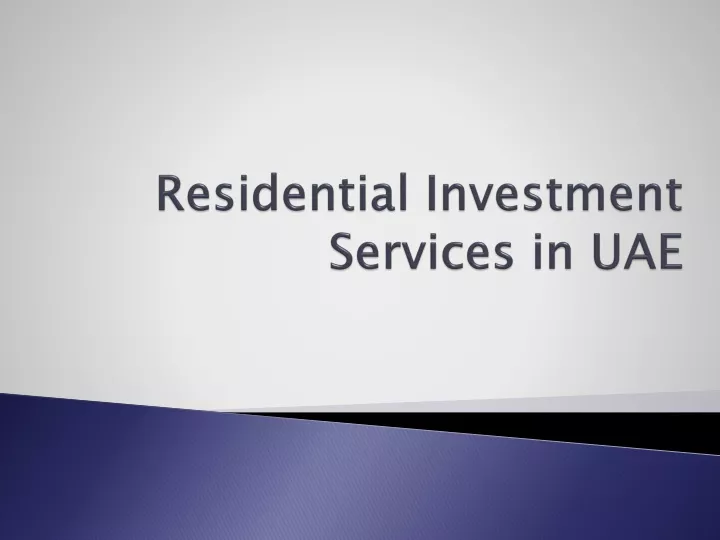 residential investment services in uae