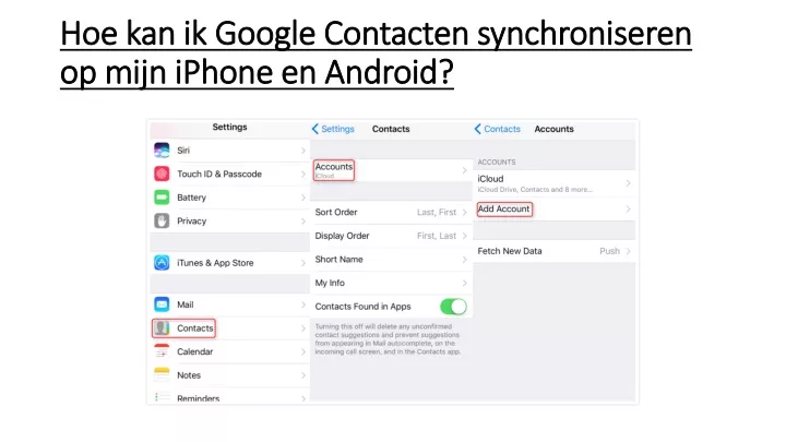 hoe kan ik google contacten synchroniseren