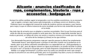 Alicante - anuncios clasificados de ropa, complementos, bisutería - ropa y accesorios - bedpage.es88