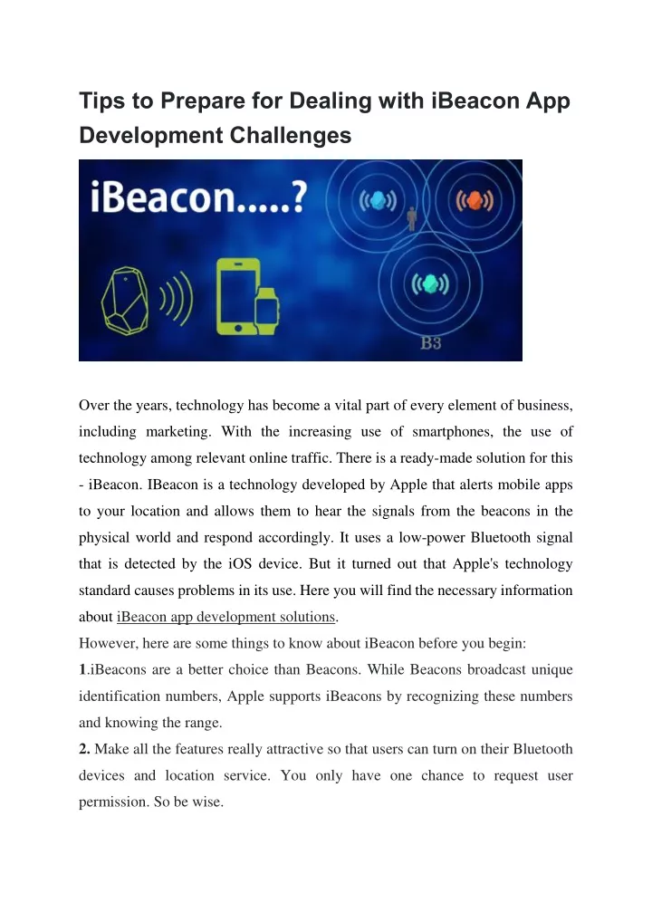 tips to prepare for dealing with ibeacon