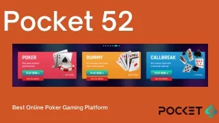 Online Poker With Real Money - Pocket52