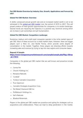 pet cbd market overview by industry size growth
