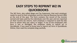 EASY STEPS TO REPRINT W2 IN QUICKBOOKS