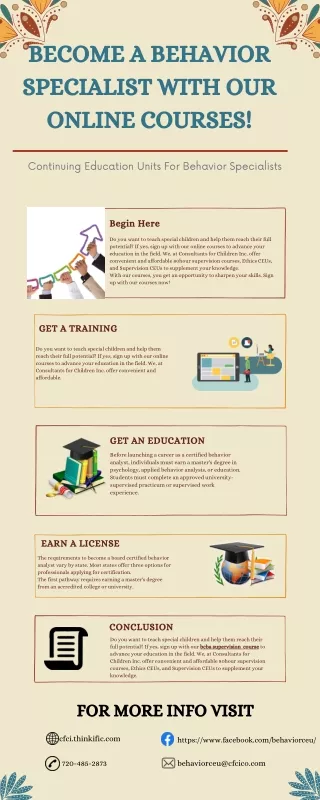 Become A Behavior Specialist With Our Online Courses!