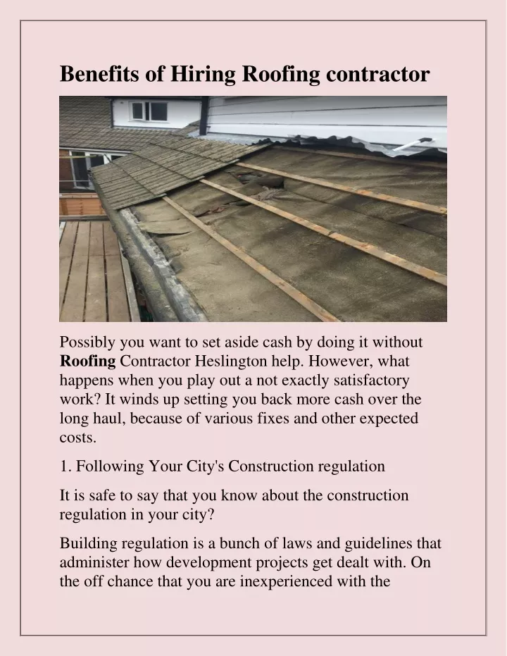 benefits of hiring roofing contractor