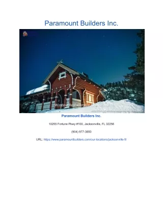 paramount builders inc