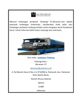 mencari timbangan jembatan timbang pt altraman